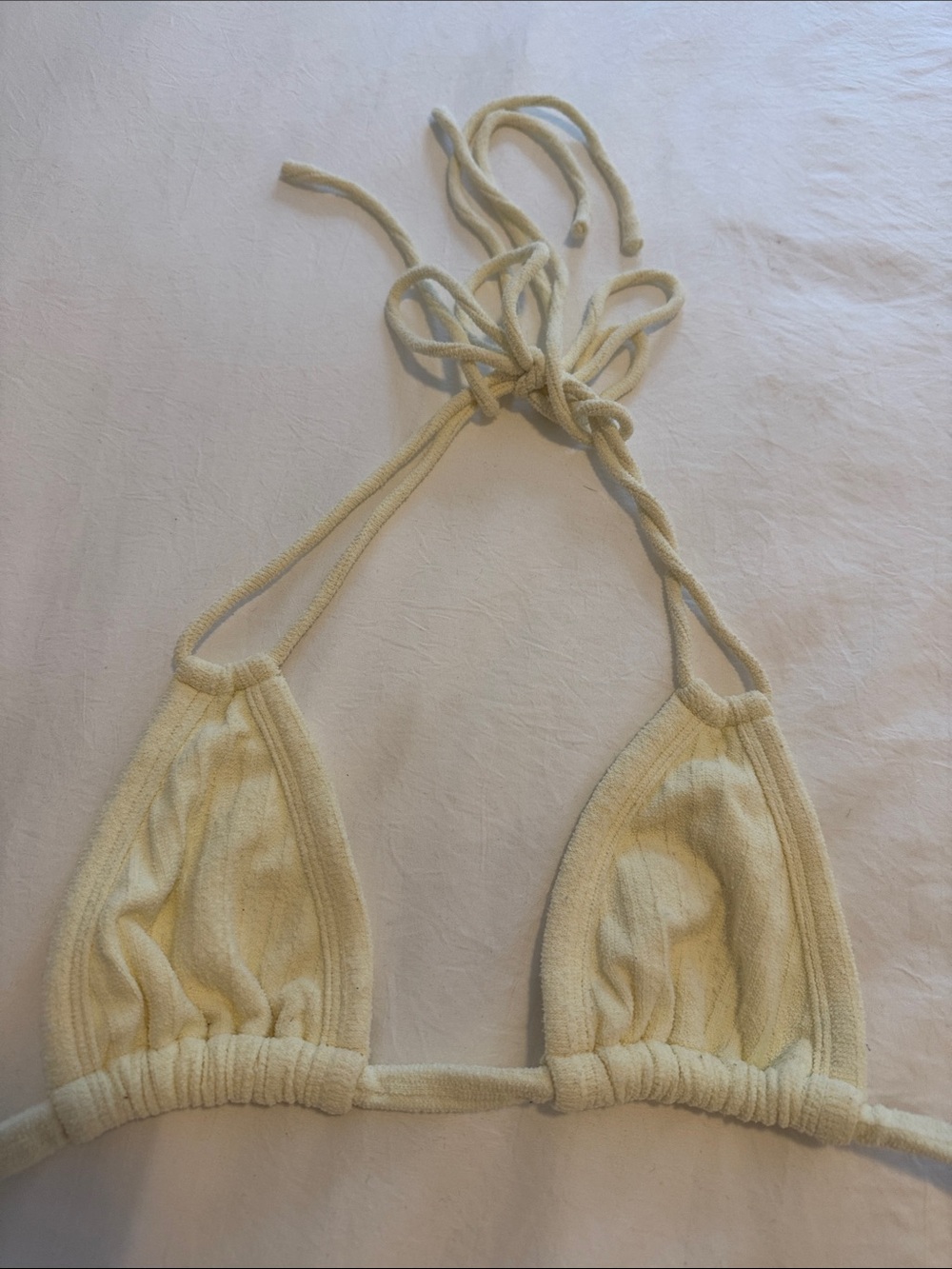 Montce Cream Ribbed Triangle Bikini Set - Picture 5 of 5